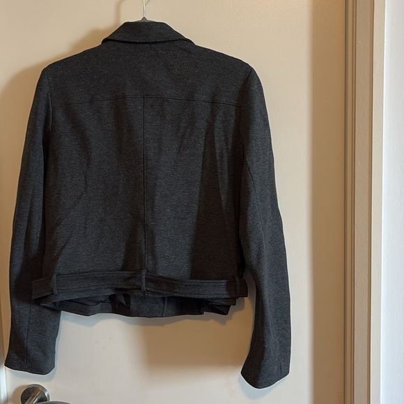 Dalia Jersey Knit Biker Style Jacket, Grey, Size Large - Picture 4 of 5